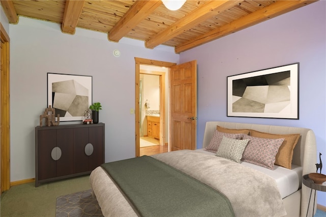 6094 State Route 21, South Bristol, NY 14512 - bedroom with a wooden ceiling with exposed beams and carpet