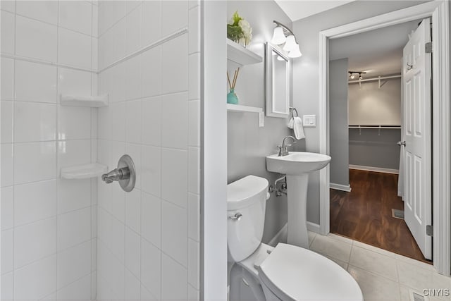 208 Single Dr, Clay, NY 13212 - full bathroom with a tile shower and tile patterned floors