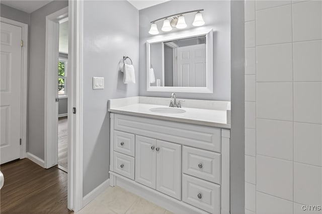 208 Single Dr, Clay, NY 13212 - bathroom with vanity and wood finished floors