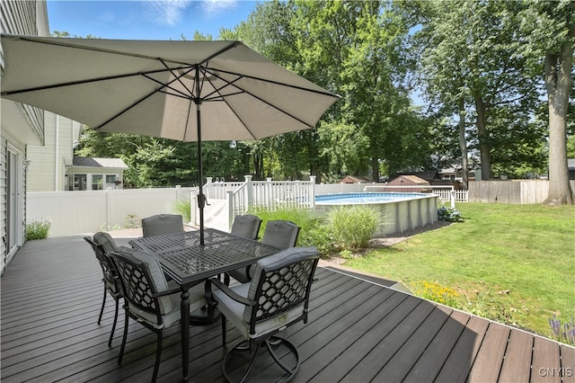 208 Single Dr, Clay, NY 13212 - deck featuring a fenced backyard and outdoor dining area