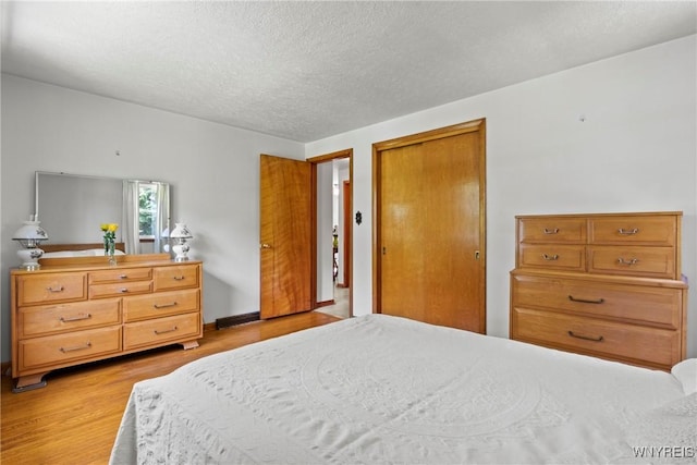 301 Pleasant View Dr, Lancaster, NY 14086 - bedroom with light wood finished floors, a textured ceiling, and a closet