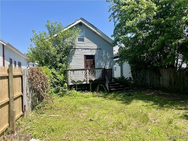 83 Andover Ave, Buffalo, NY 14215 - back of house featuring a wooden deck