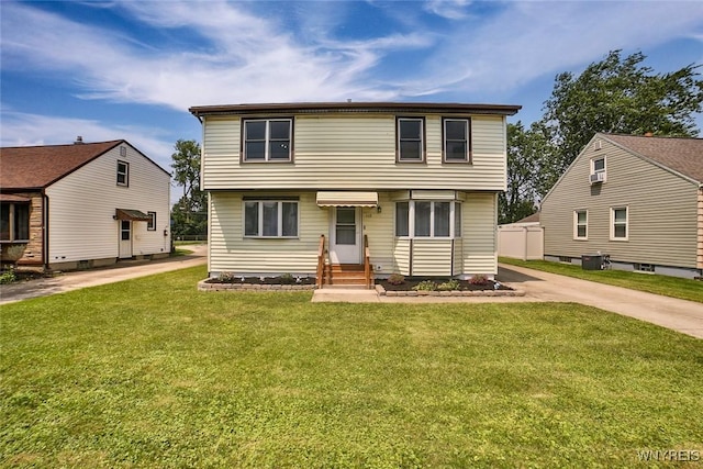 112 Nokomis Pkwy, Cheektowaga, NY 14225 - colonial-style house featuring a front lawn and entry steps