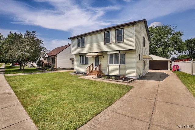 112 Nokomis Pkwy, Cheektowaga, NY 14225 - colonial-style house featuring a detached garage and an outdoor structure