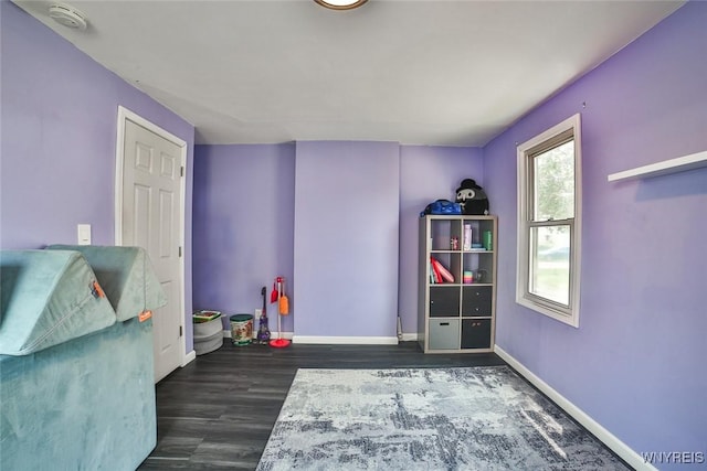 112 Nokomis Pkwy, Cheektowaga, NY 14225 - rec room featuring baseboards and dark wood-style floors