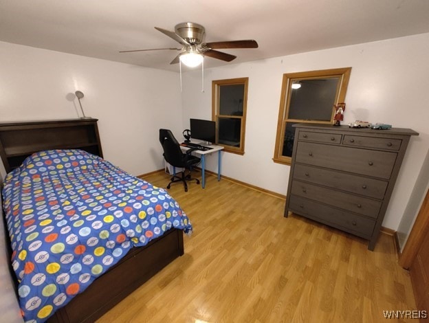 112 Nokomis Pkwy, Cheektowaga, NY 14225 - bedroom featuring light wood-style floors and ceiling fan