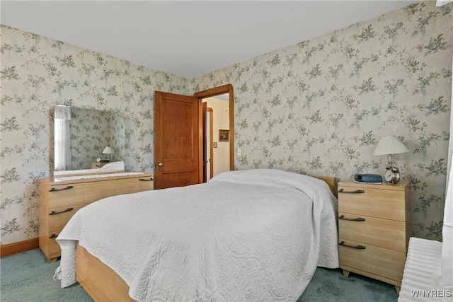 1419 Maple Rd, Amherst, NY 14221 - carpeted bedroom featuring wallpapered walls and baseboards
