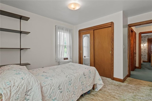 1419 Maple Rd, Amherst, NY 14221 - bedroom with carpet floors, radiator, and a closet