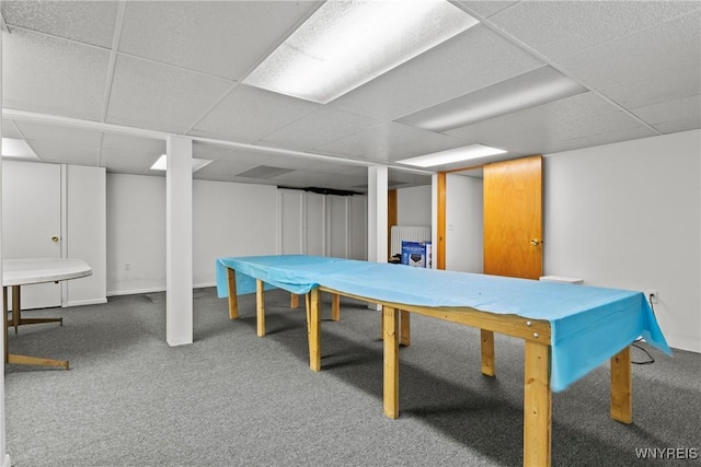 1419 Maple Rd, Amherst, NY 14221 - playroom featuring a paneled ceiling and carpet flooring