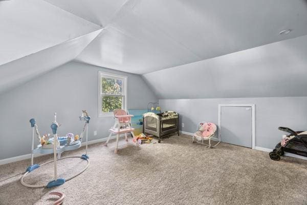 95 Ridgemar Rd, Greece, NY 14615 - playroom with carpet floors and lofted ceiling