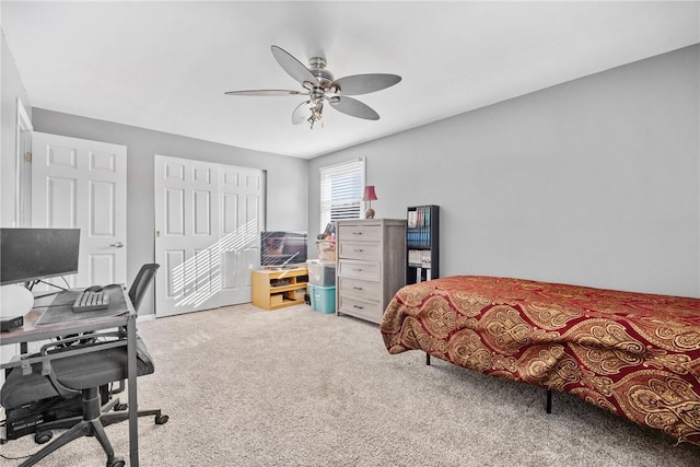 193 Orchard Creek Ln, Greece, NY 14612 - bedroom featuring carpet, a desk, a closet, and a ceiling fan