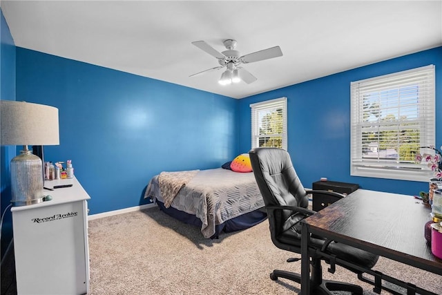 193 Orchard Creek Ln, Greece, NY 14612 - bedroom featuring carpet, an office area, and ceiling fan