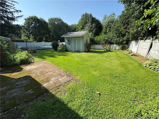410 W Elm St, Oneida, NY 13421 - fenced backyard with a storage unit and a pool