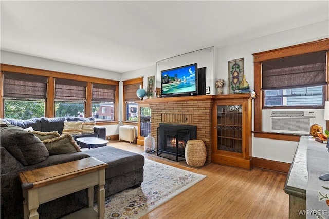 49 Mang Ave, Tonawanda, NY 14217 - living room featuring radiator heating unit, plenty of natural light, and light wood-style flooring