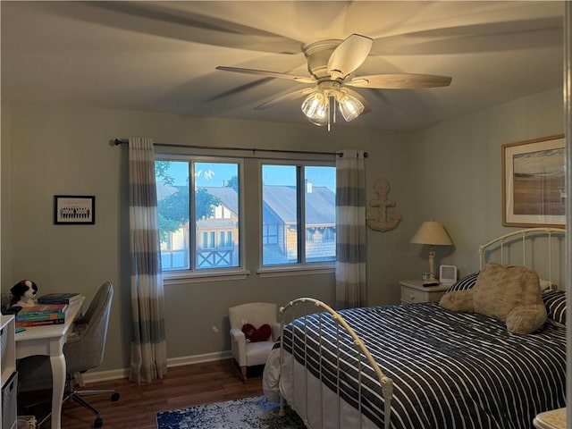 157 New Wickham Dr, Penfield, NY 14526 - bedroom featuring wood finished floors, a ceiling fan, and an office area