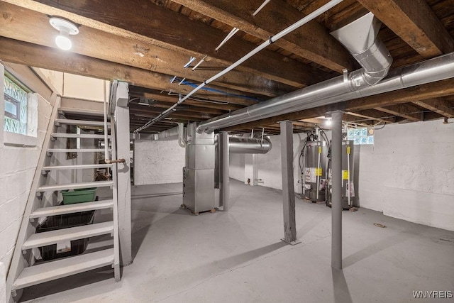 145 14th St, Buffalo, NY 14213 - below grade area featuring gas water heater and heating unit