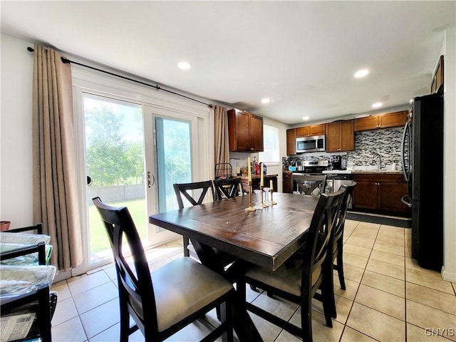 128 Dorando Way, Salina, NY 13090 - dining space featuring light tile patterned floors and recessed lighting