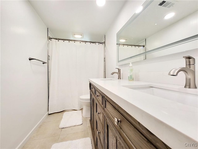 128 Dorando Way, Salina, NY 13090 - bathroom featuring double vanity, tile patterned flooring, and curtained shower