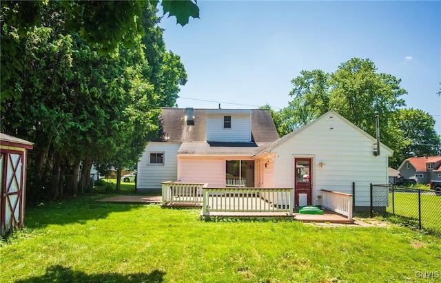 123 Branch St, Deerfield, NY 13502 - rear view of property with a deck