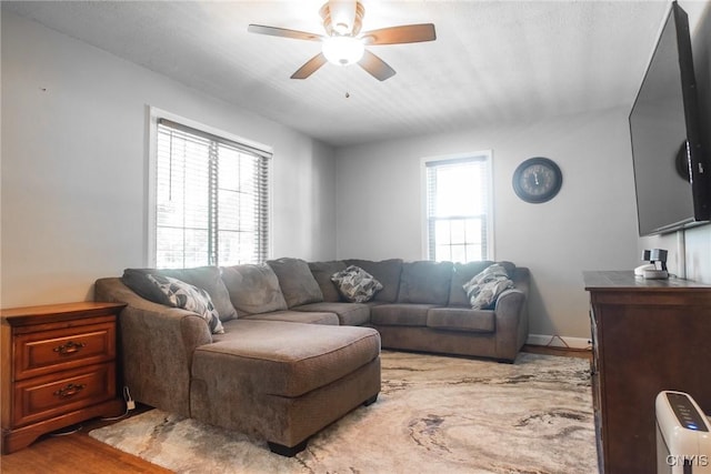 123 Branch St, Deerfield, NY 13502 - living area featuring ceiling fan and wood finished floors