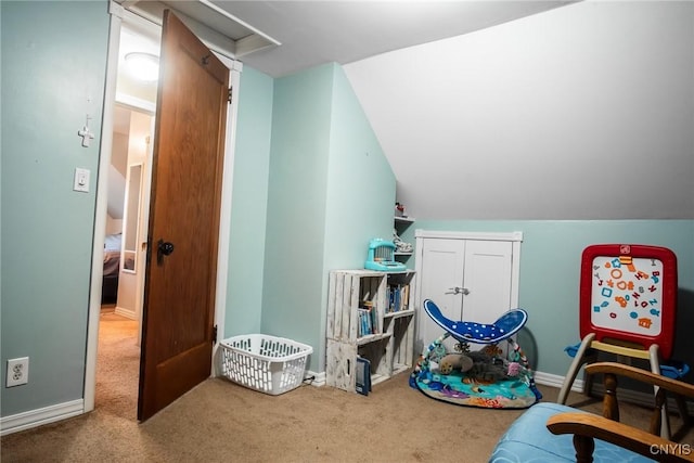 123 Branch St, Deerfield, NY 13502 - playroom with carpet flooring and lofted ceiling