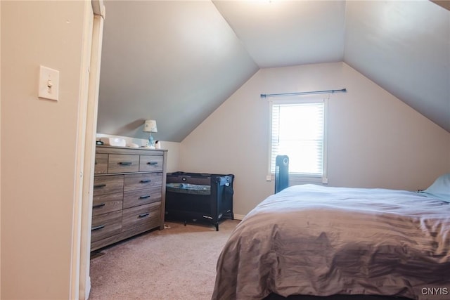 123 Branch St, Deerfield, NY 13502 - bedroom with light carpet and vaulted ceiling
