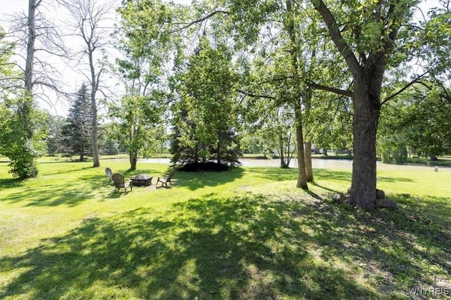 131 Shady Grove Dr, Amherst, NY 14051 - view of grassy yard with a fire pit