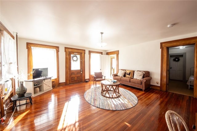 345 Dorr Edson Rd, Milford, NY 13820 - living room with hardwood / wood-style flooring and baseboards