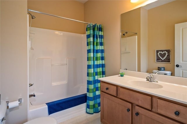 1100 Yorkshire Way, Victor, NY 14564 - full bathroom with vanity, shower / bath combination with curtain, and tile patterned flooring