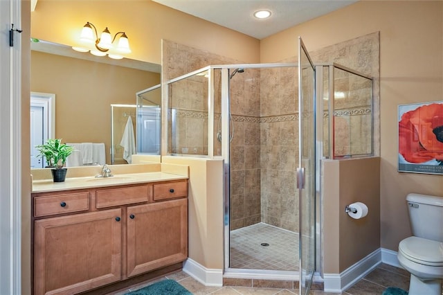 1100 Yorkshire Way, Victor, NY 14564 - bathroom featuring vanity, a stall shower, and tile patterned flooring