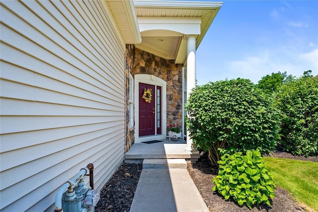 1100 Yorkshire Way, Victor, NY 14564 - doorway to property with stone siding