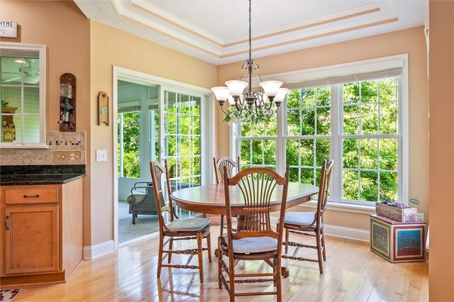 1100 Yorkshire Way, Victor, NY 14564 - dining space featuring healthy amount of natural light, a raised ceiling, and ornamental molding