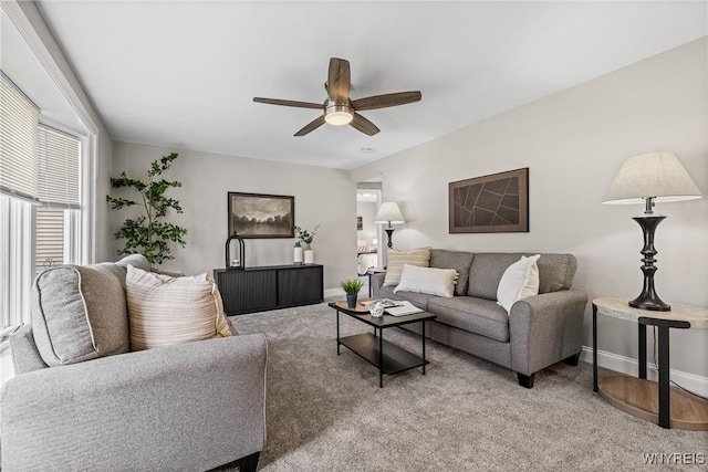 87 Ermann Dr, Tonawanda, NY 14217 - living room featuring a ceiling fan and light carpet
