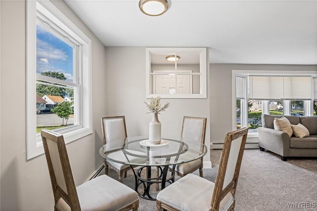 87 Ermann Dr, Tonawanda, NY 14217 - dining area featuring carpet flooring and baseboards