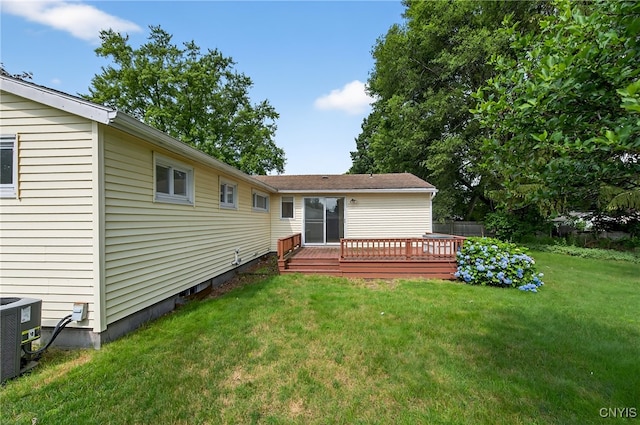 215 Rebecca St, Clay, NY 13212 - rear view of house featuring a yard and a deck