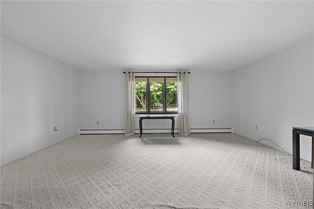 1575 Overhead Rd, Evans, NY 14047 - empty room with light carpet and a baseboard heating unit