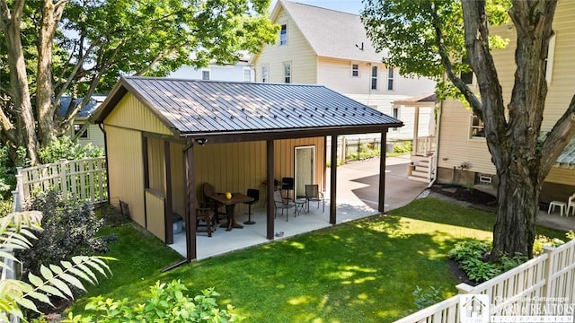 49 Day St, Pomfret, NY 14063 - rear view of property with a metal roof and a patio area
