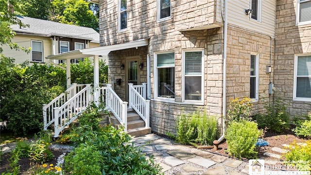 49 Day St, Pomfret, NY 14063 - property entrance featuring stone siding