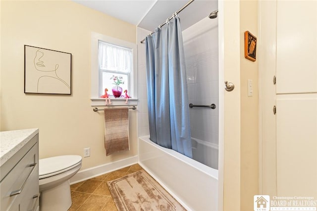 49 Day St, Pomfret, NY 14063 - bathroom with vanity, tile patterned floors, and shower / bath combination with curtain