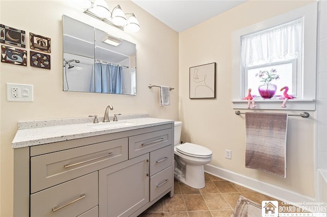 49 Day St, Pomfret, NY 14063 - bathroom featuring vanity, tile patterned flooring, and a shower with curtain