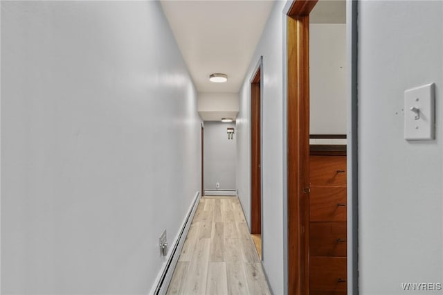 722 College Ter, Niagara Falls, NY 14305 - hallway with light wood-style flooring and baseboard heating