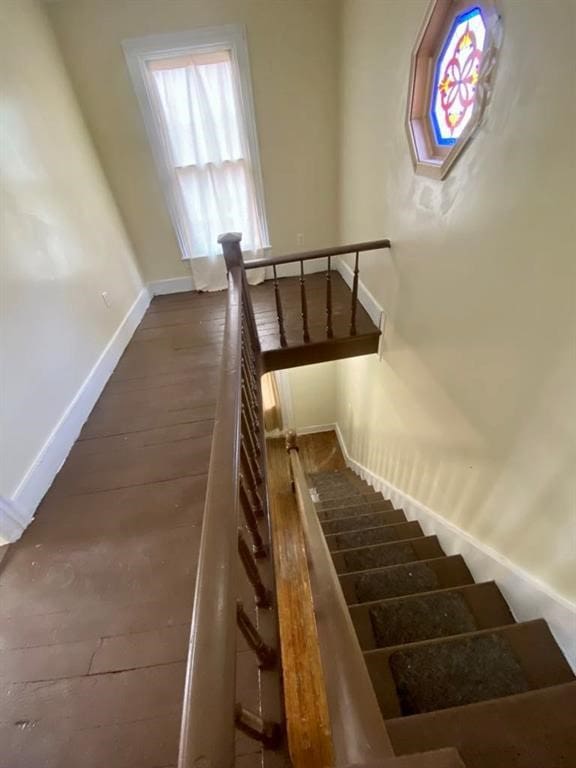 8 Ithaca St, Barton, NY 14892 - stairway featuring hardwood / wood-style floors and baseboards