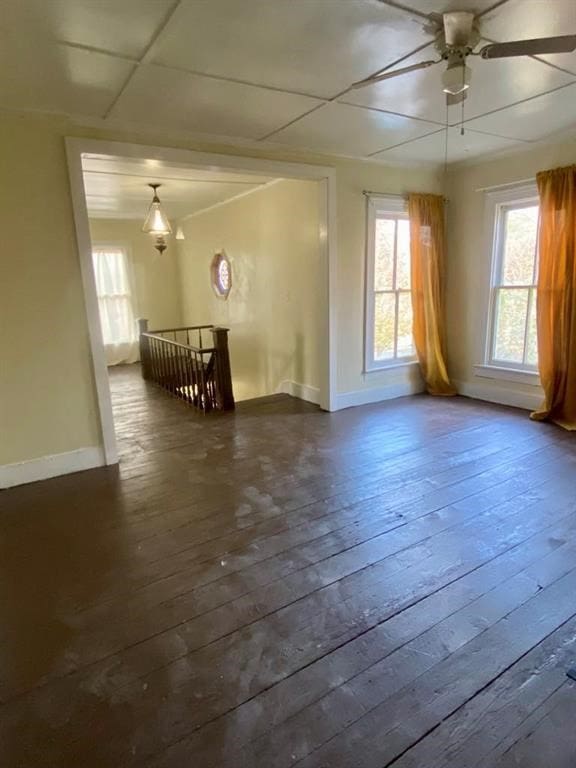 8 Ithaca St, Barton, NY 14892 - empty room with dark wood-type flooring and ceiling fan