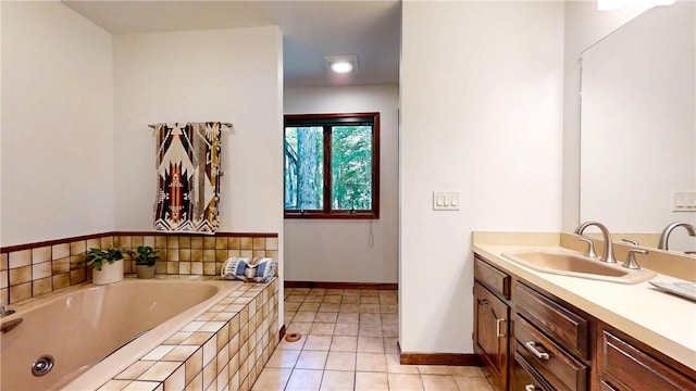 2657 Spencer Hill Rd, Corning, NY 14830 - full bathroom with vanity, a tub with jets, and tile patterned flooring