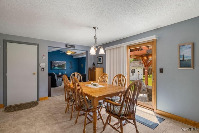 86 Hitching Post Ln, Amherst, NY 14228 - dining area with a textured ceiling and a ceiling fan