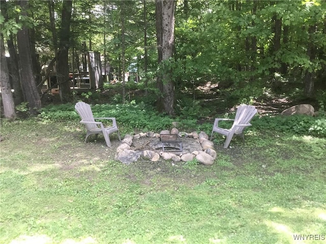 9512 Stillwater Rd, Watson, NY 13367 - view of yard featuring an outdoor fire pit