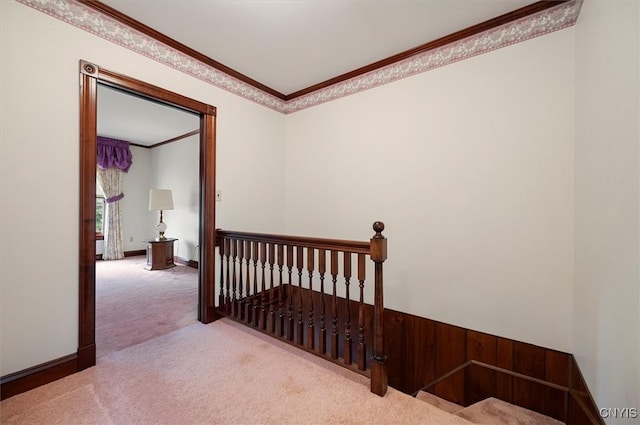 51 State St, Vernon, NY 13421 - staircase with carpet and crown molding