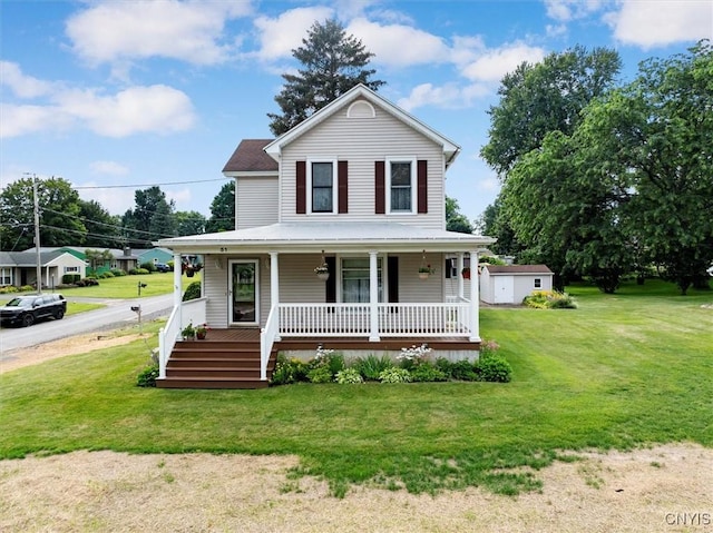 51 State St, Vernon, NY 13421 - farmhouse with covered porch and a front yard