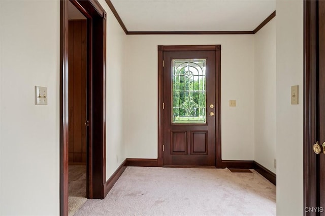 51 State St, Vernon, NY 13421 - entrance foyer with light colored carpet and crown molding