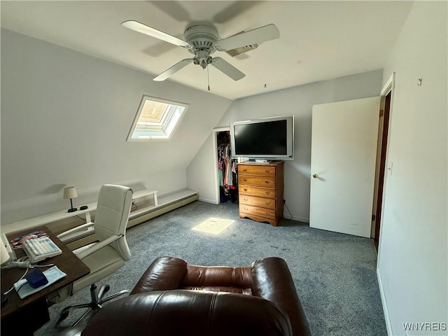 80 Fredro St, Buffalo, NY 14206 - carpeted office with a ceiling fan and vaulted ceiling